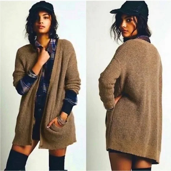 Free People Cloudy Day Oversized Longline Alpaca Mohair Blend Cardigan - Picture 4 of 16